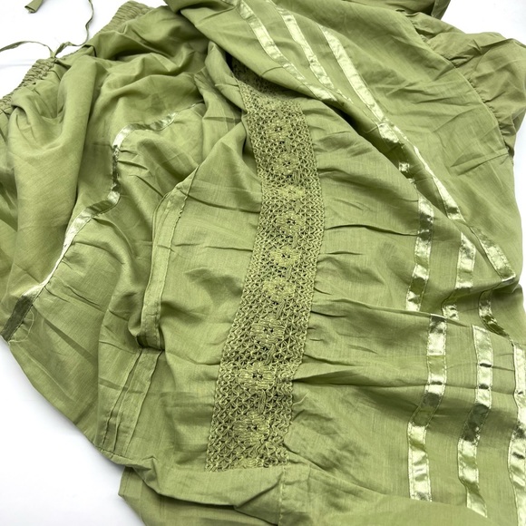 Cottagecore Long Skirt Olive Green - Picture 7 of 13